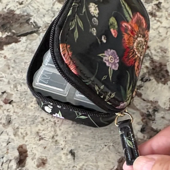 Floral Black PILL BOX - Picture 5 of 7